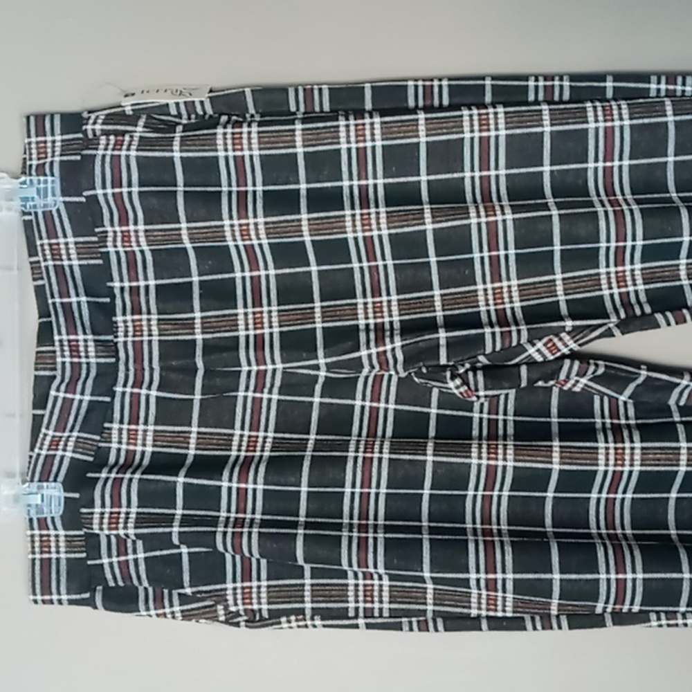 Terra & Sky Double Knit Black Plaid Pull On Pants 0X (14W) NWT - Picture 3 of 5
